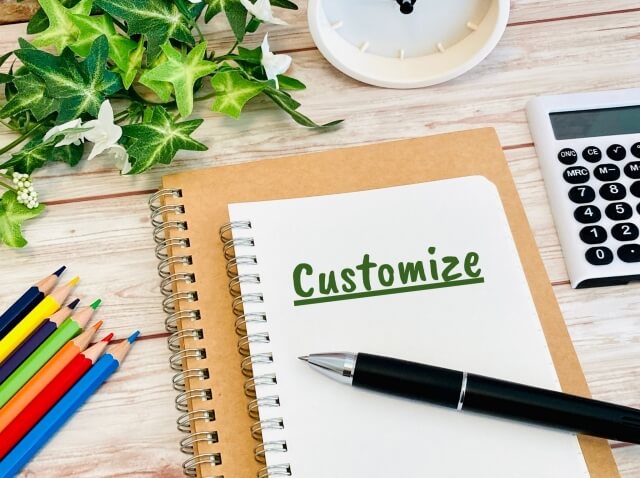 カスタマイズ用ノートと文房具